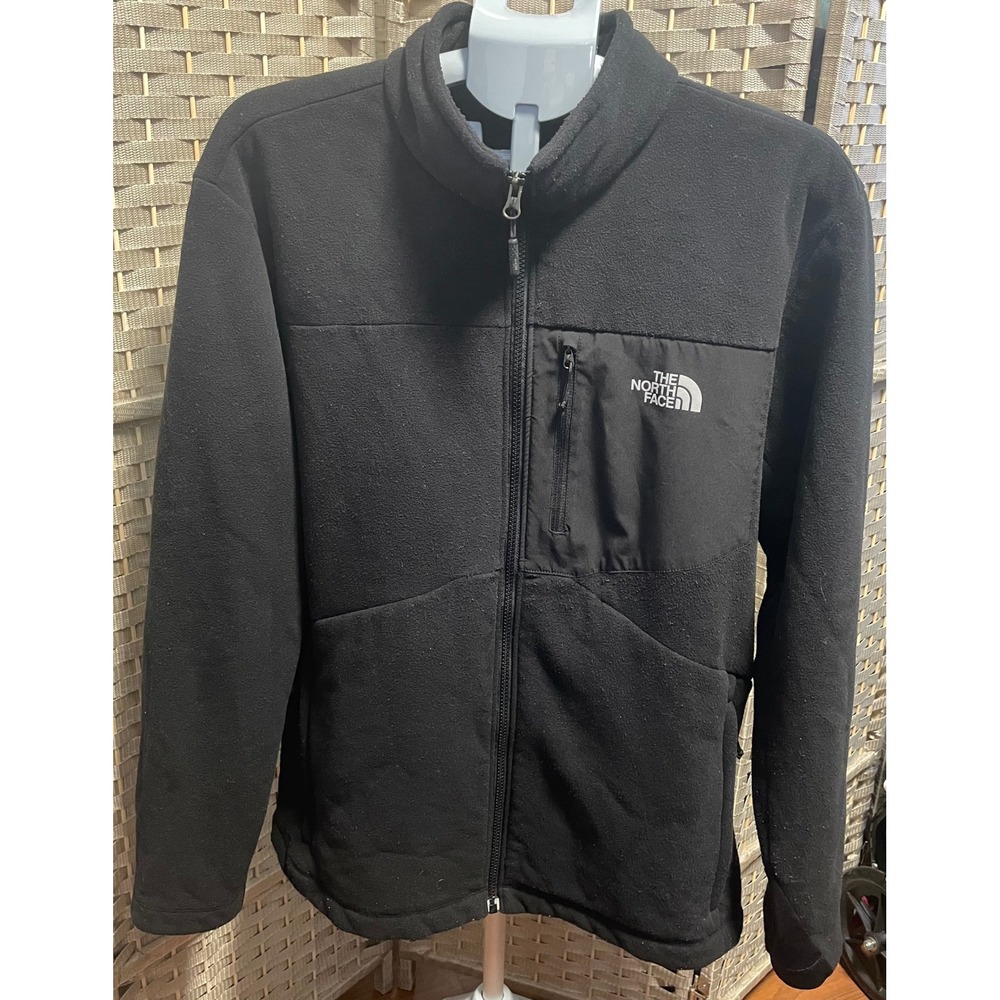 The North Face Mens XL Black Sherpa Lined Fleece Full Zip Jacket Mock Neck